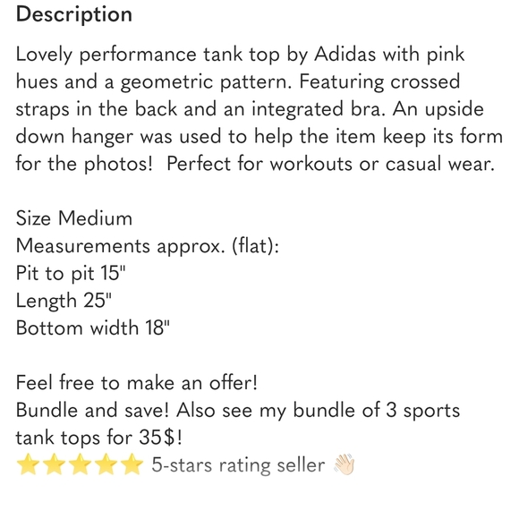 Bundle Of 3 Pink Athletic Tank Tops In Size medium - Nike + Adidas + Lolë - Picture 3 of 10